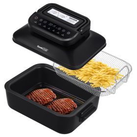 Geek Chef 7 In 1 Smokeless Electric Indoor Grill with Air Fry, Roast, Bake, Portable 2 in 1 Indoor Tabletop Grill & Griddle with Preset Function