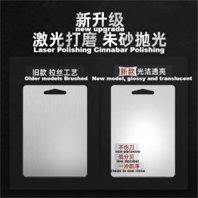 Household stainless steel 304 cutting board antibacterial mildew cutting board fruit mini board rolling double-sided small and panel