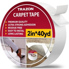 Carpet Tape Double Sided 2 In x 120 Ft 40 Yards Rug Tape Grippers for Hardwood Floors and Area Rugs Carpet Binding Tape Strong Adhesive and Removable