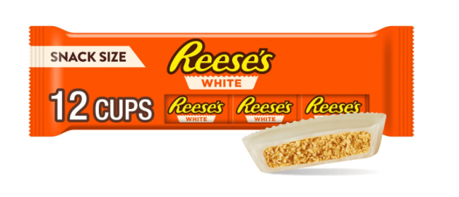 Reese's White Creme Snack Size Peanut Butter Cups Candy, Packs .55 oz, 12 Count
