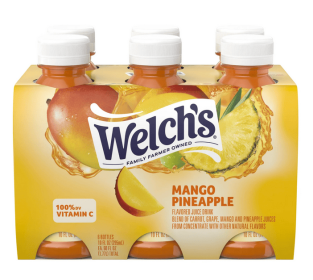 Welch's Mango Pineapple Juice Drink, 10 fl oz On-the-Go Bottle (Pack of 6)