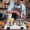 Hot Plate, 2000W Hot Plate,Portable Electric Stove Countertop Double Burners W/5 Level Temperature Control & Stay Cool Handles
