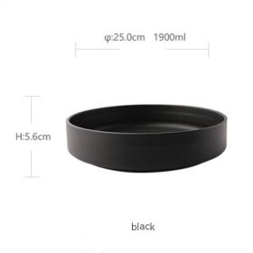 Snow Glaze Foreign Trade Ceramic Dining Plate (Option: 10inch Black Large Soup Plate)