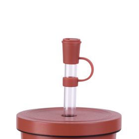 Cover Decorative Drink Seal Straw Mouthpiece (Color: Red)