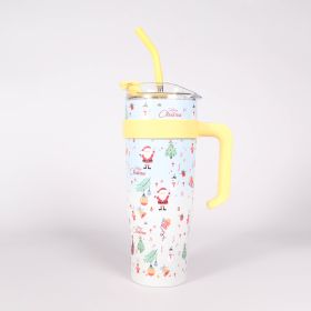 Stainless Steel Straw Creative Cartoon Outdoor Large Capacity Cup (Option: A4-1250ml)